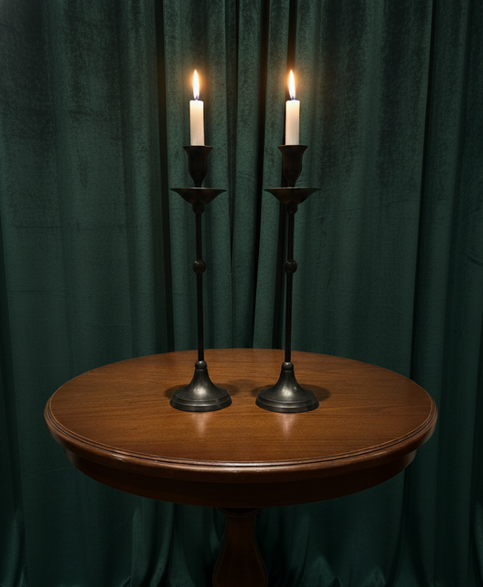 A Pair of Vintage Brass Candle Stand