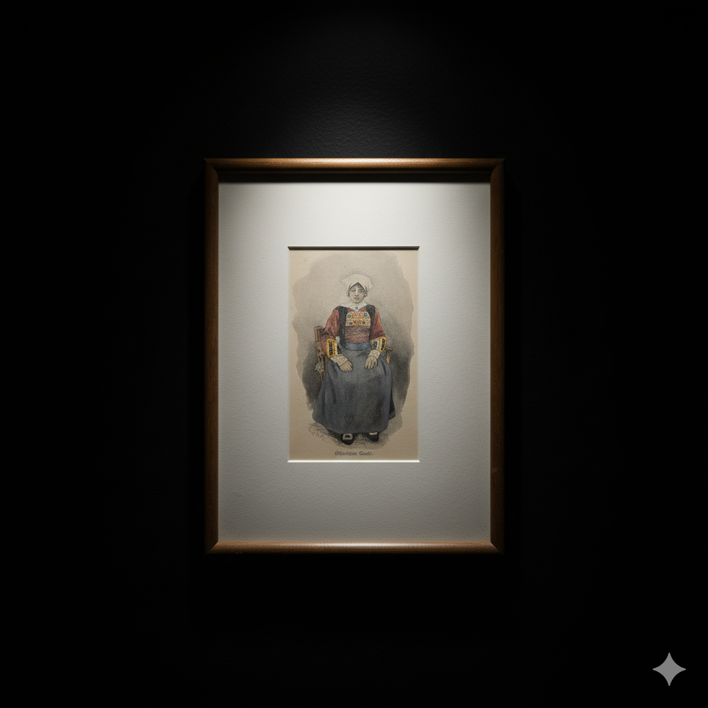 Vintage Hand-Coloured Fashion Plate - Parisian Ball Dress