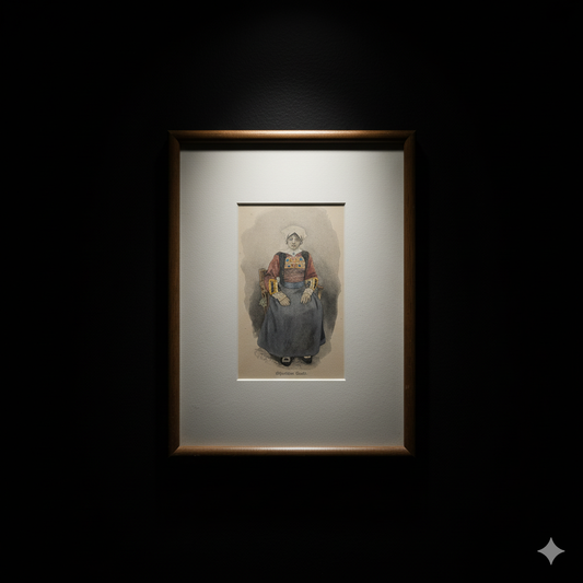 Vintage Hand-Coloured Fashion Plate - Parisian Ball Dress