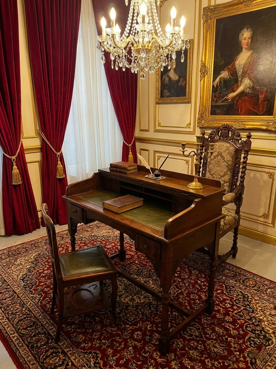 Vintage oak Bureau with roll top cover