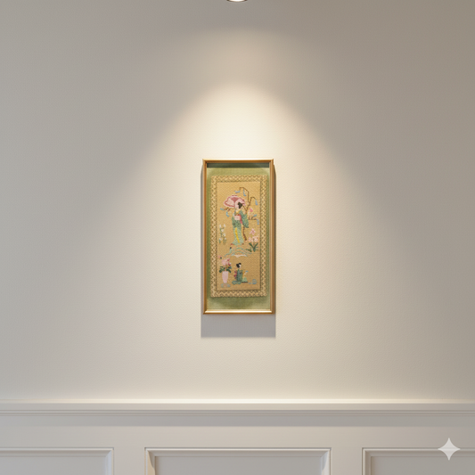 Vintage needle point of Geisha