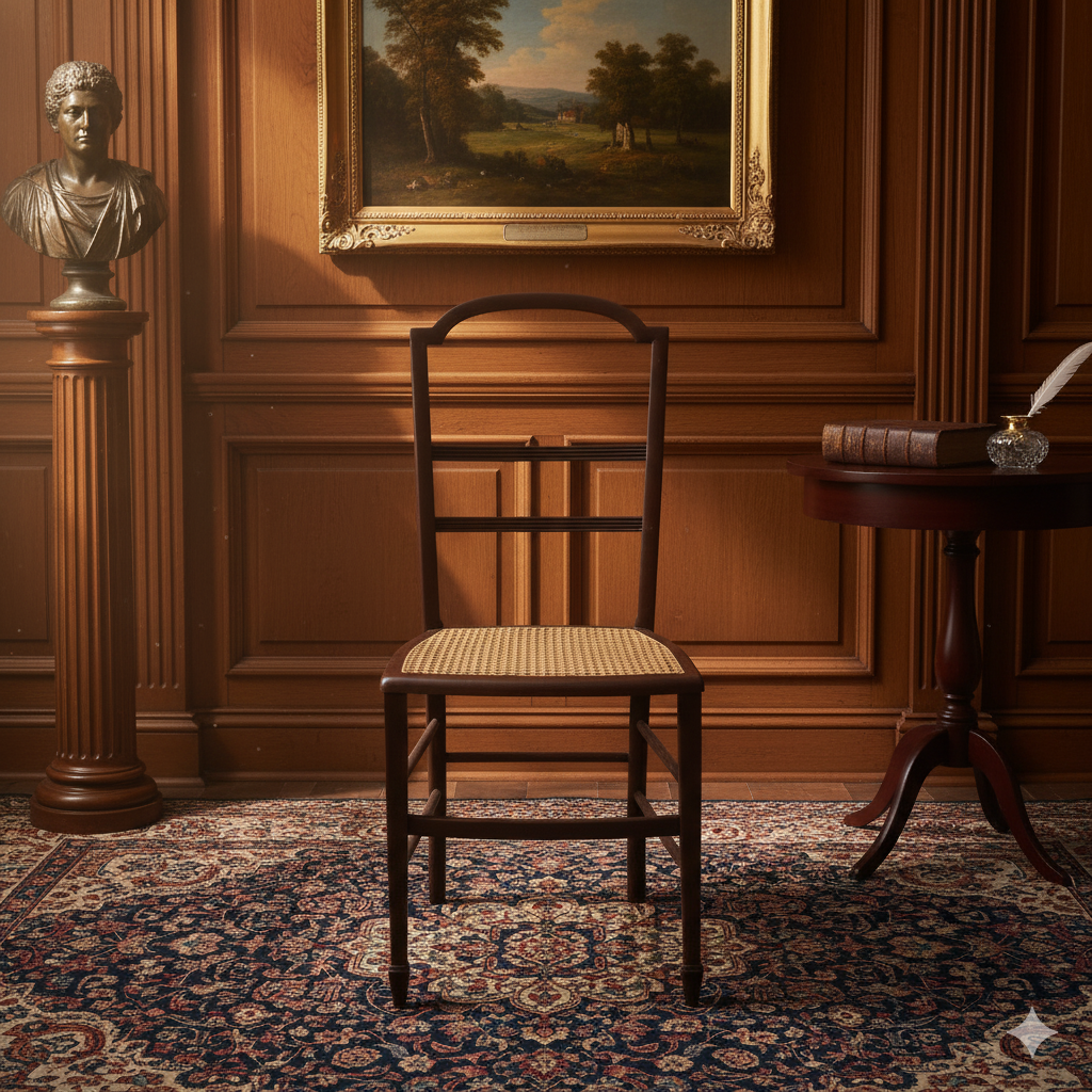 Elegant Georgian/Regency Style Cane Seat Side Chair