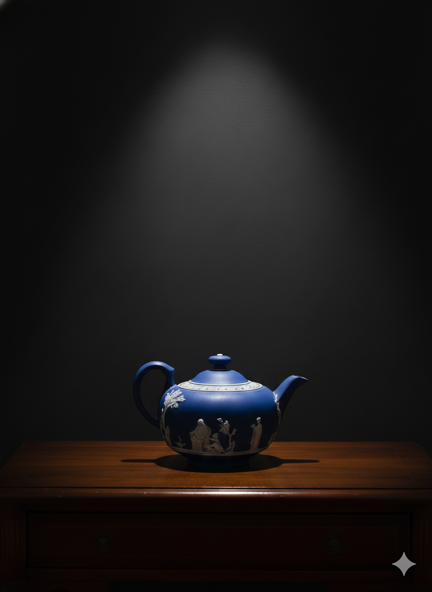 Classic Cobalt Blue Jasperware Teapot