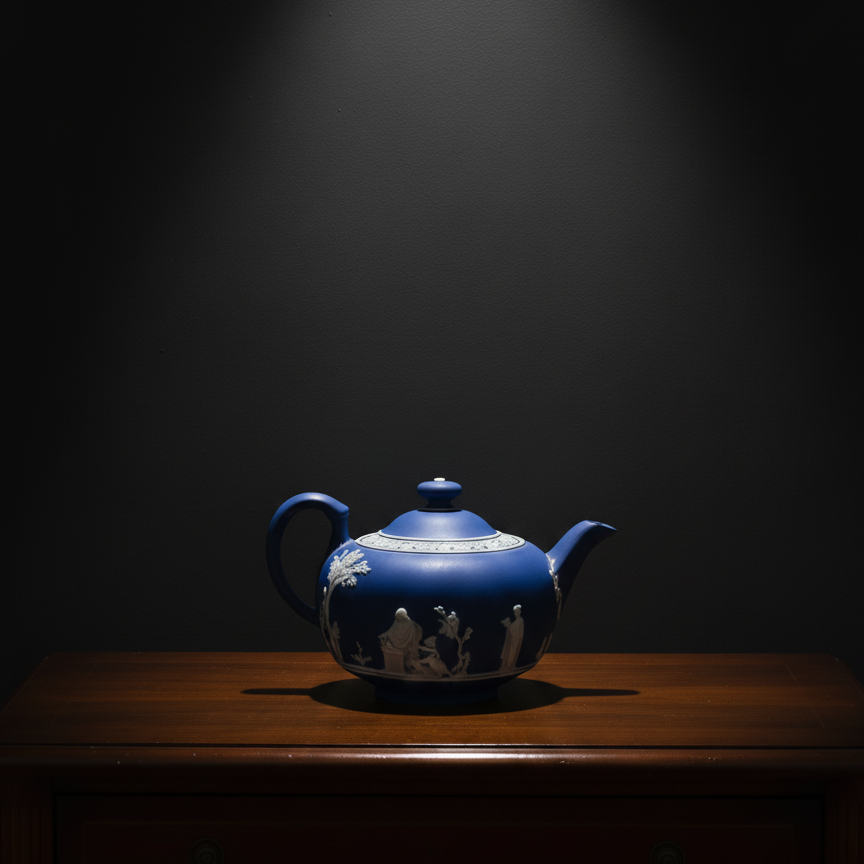 Classic Cobalt Blue Jasperware Teapot