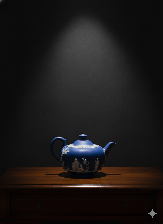 Classic Cobalt Blue Jasperware Teapot