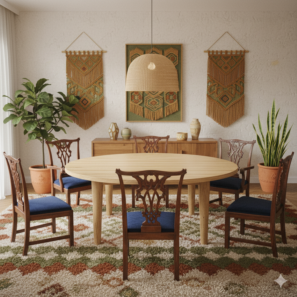 A set of 4 CHIPPENDALE STYLE DINING CHAIRS