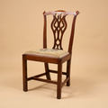 Vintage Chippendale-Style Ribbon Back Chair with Needlepoint Seat