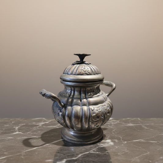 Antique Pewter Rococo-Style Sugar Cellar