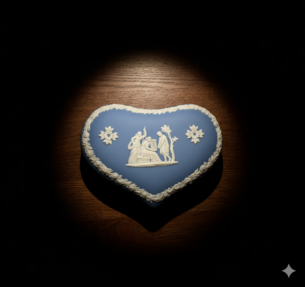 Wedgwood jasperware heart shape trinket box