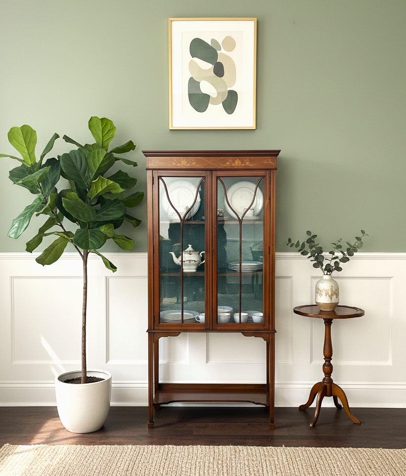 Sheraton style Edwardian Mahogany Display Cabinet