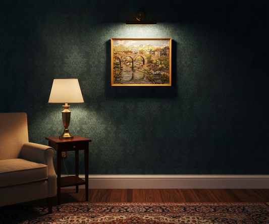 Vintage Scenic Town Needlepoint