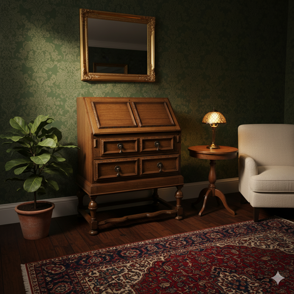 An early 20th century carved oak bureau - approx. 99cm high x 77cm wide x 45cm deep