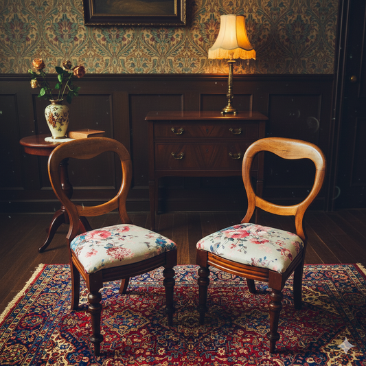 A pair of Victorian Mahogany chair with sprayed legs