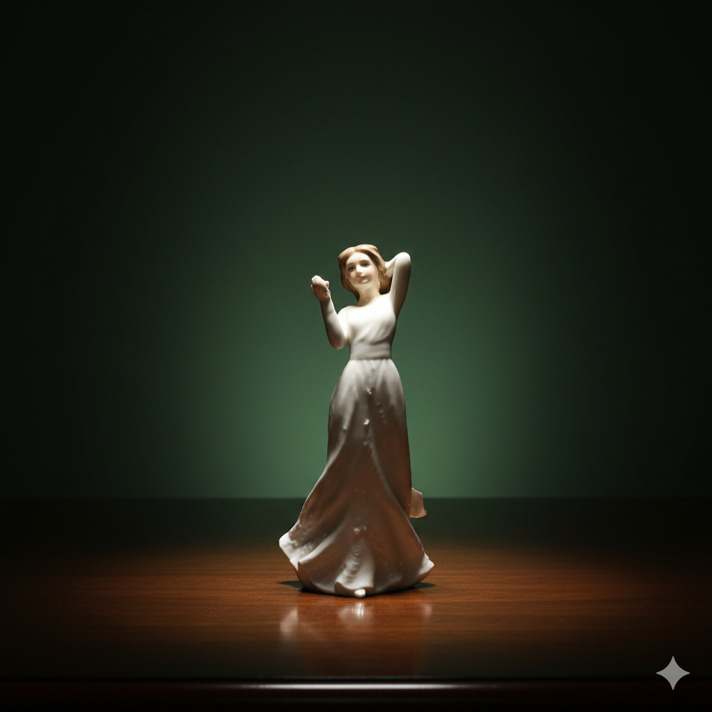 Porcelain Lady Figurine in White Dress