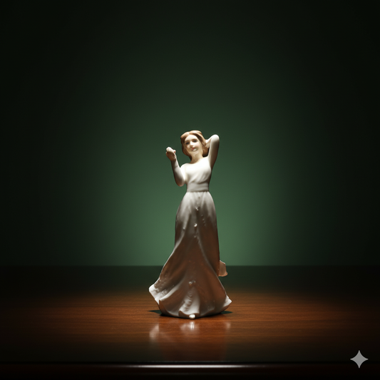 Porcelain Lady Figurine in White Dress