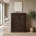 Rare Georgian Hand-Carved Oak Corner Cabinet