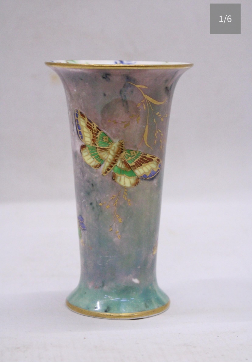 AYNSLEY Fine Bone china Lustre ware Butteries vase - 13.5 CM