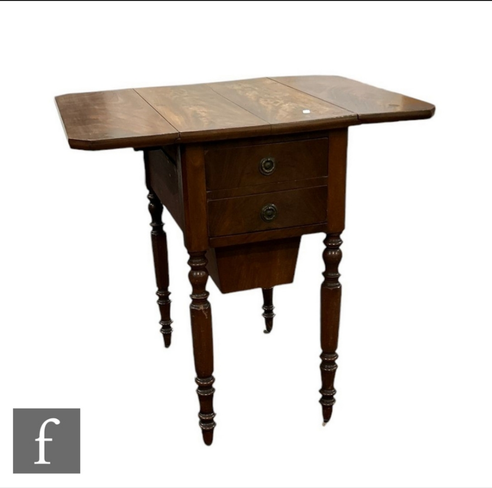 Antique 19th Century Mahogany Drop Leaf Work Table