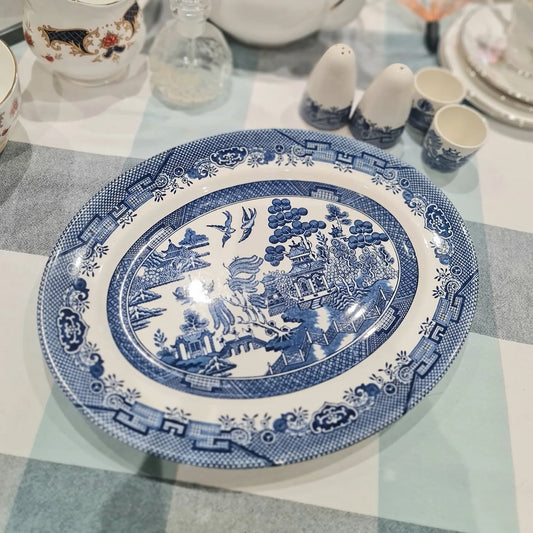 Churchill blue willow platter 32 x 25 cm