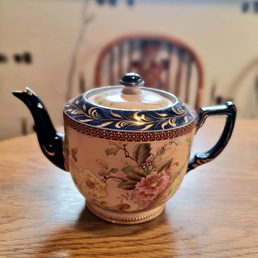 Rare 1899 Carlton Ware handpainted blushware teapot