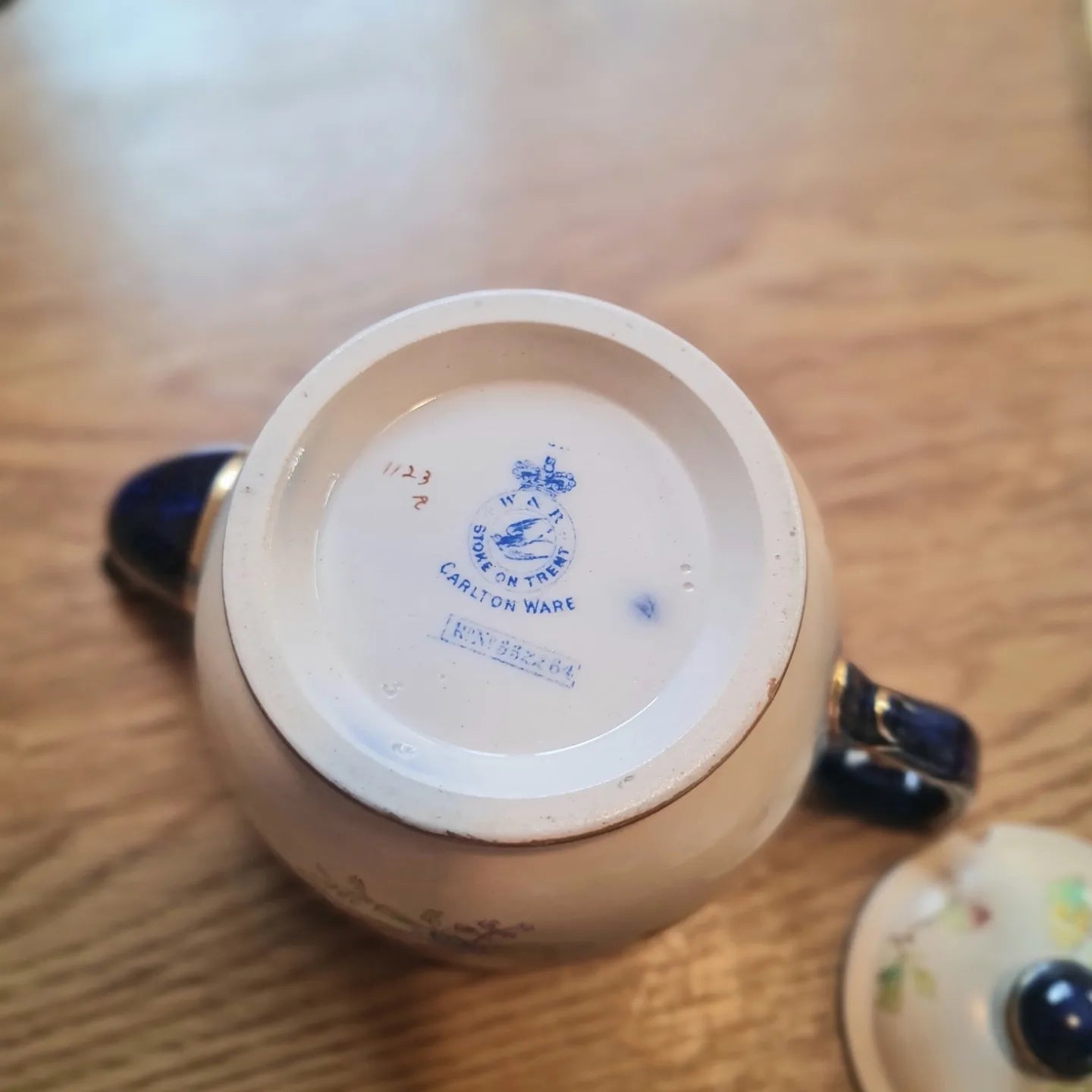 Rare 1899 Carlton Ware handpainted blushware teapot