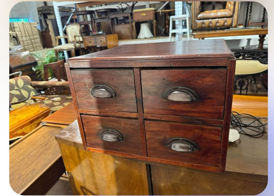 Antique Mahogany heavy 4 drawer storage