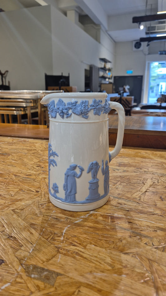 Rare Wedgwood jasperware Queensware white abd blue jug