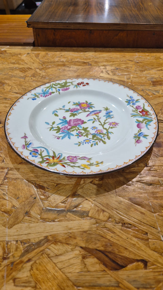 ANTIQUE DINNER PLATE Wedgwood PEMBROKE BIRD LOTUS FLOWERS ASIAN MOTIF