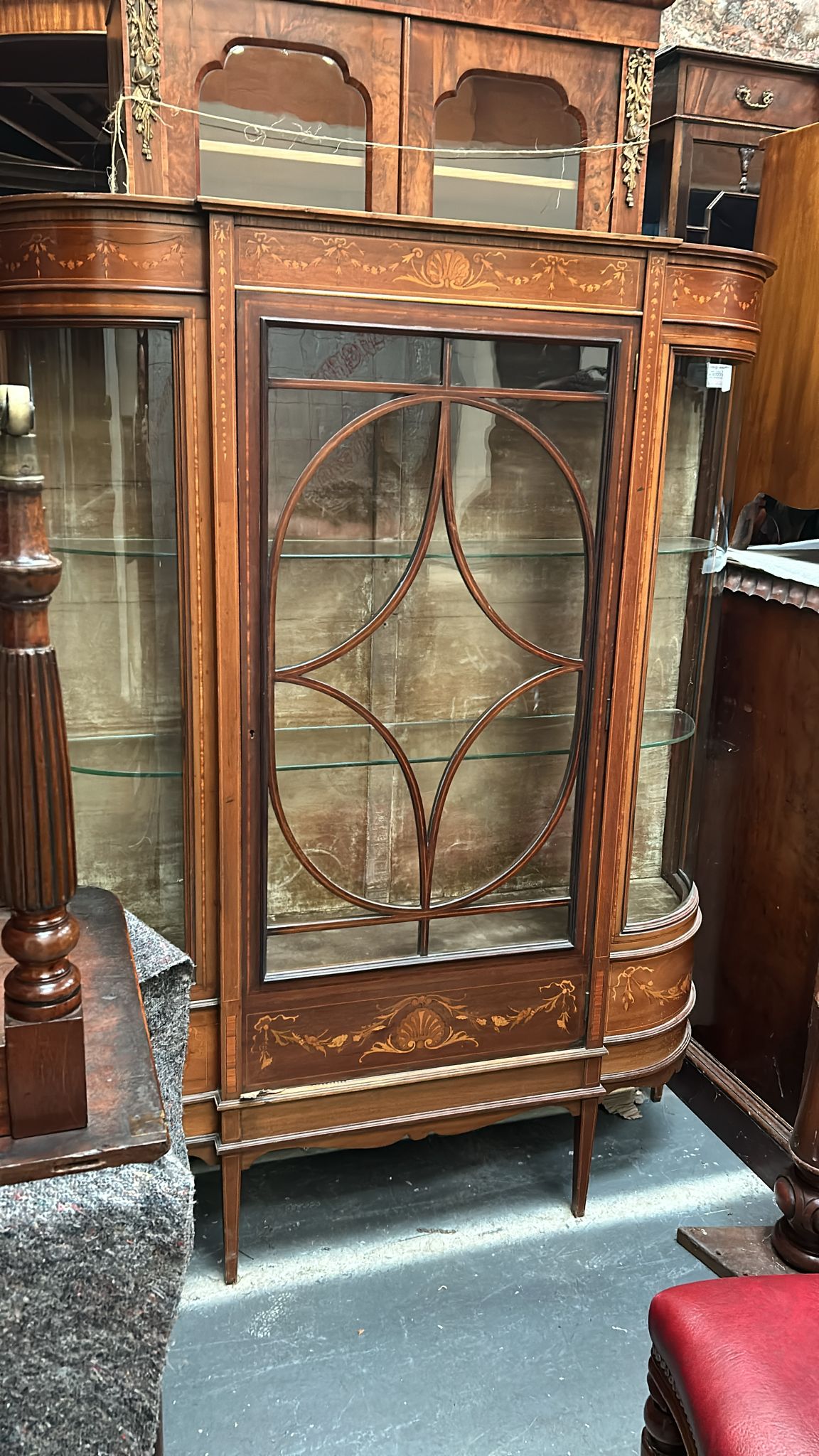 Edwardian, mahogany and inlaid display cabinet circa 1900