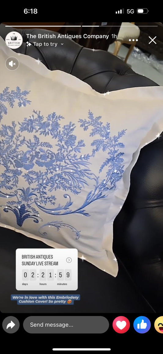 Dorma 100% cotton hand embroidery cushion cover