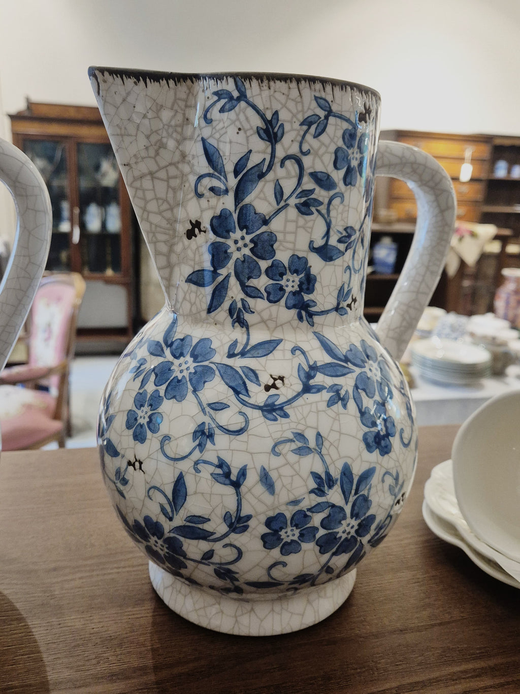 Vintage Blue & White Pitcher