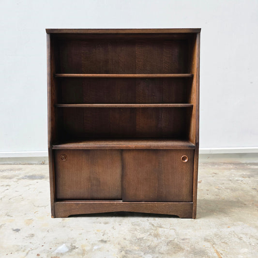 Oak wood book display cabinet