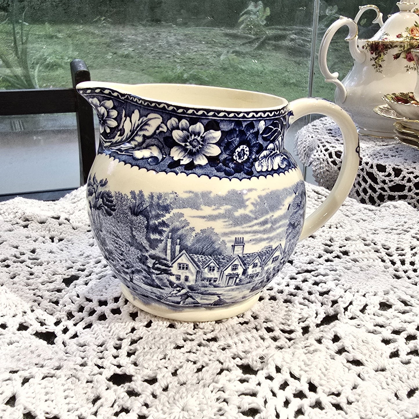 Vintage Woodland Wood Sons Pottery Burslem England Pitcher