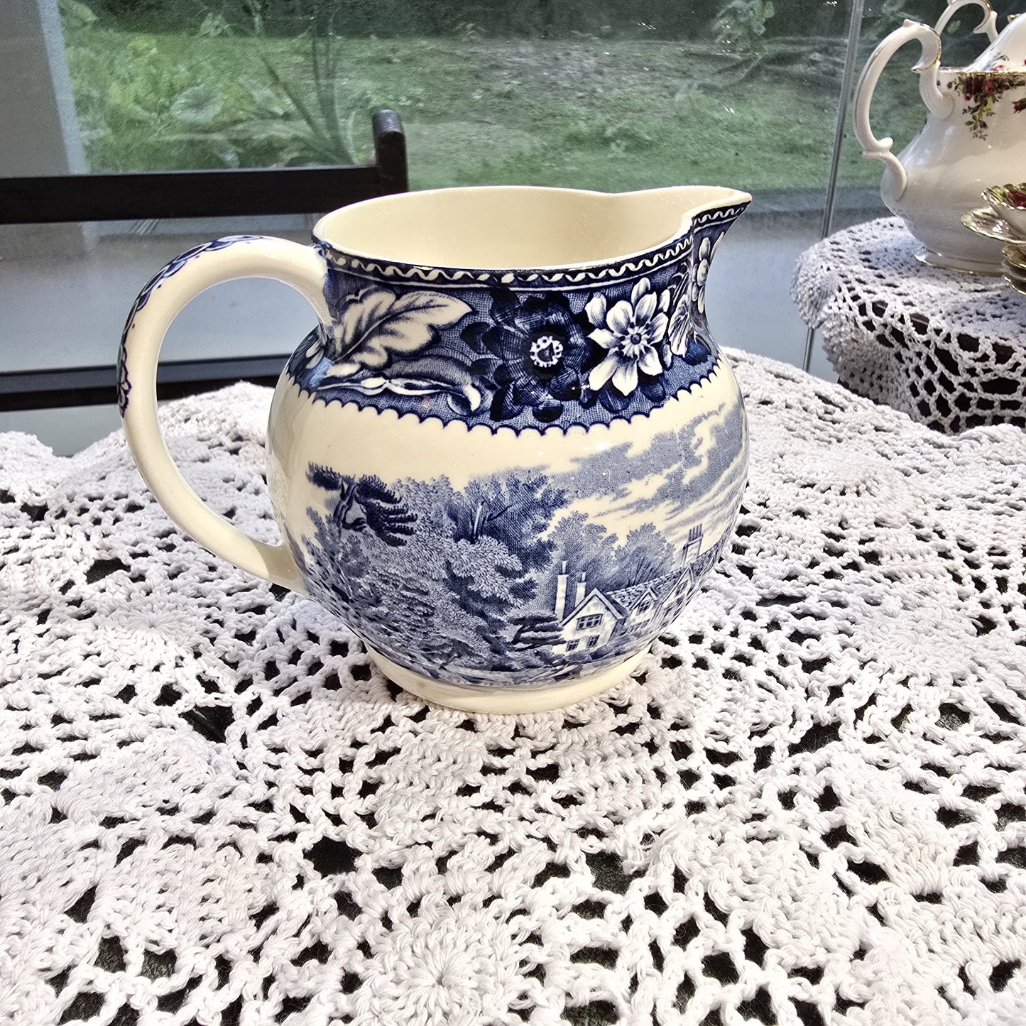 Vintage Woodland Wood Sons Pottery Burslem England Pitcher
