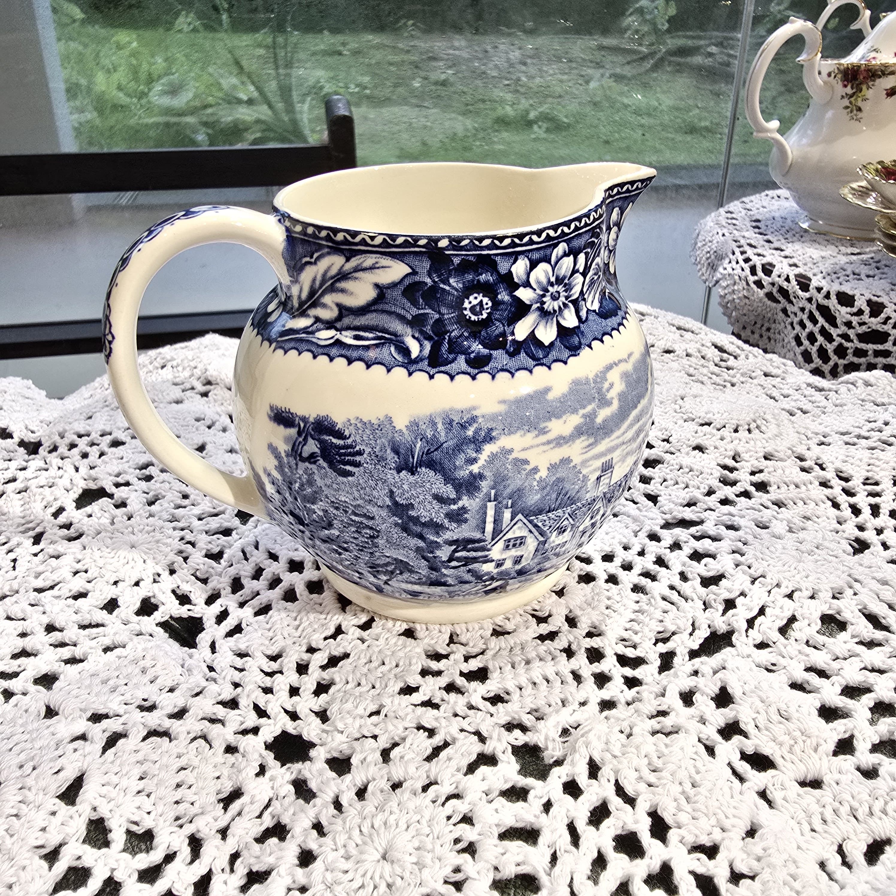 Vintage Woodland Wood Sons Pottery Burslem England Pitcher