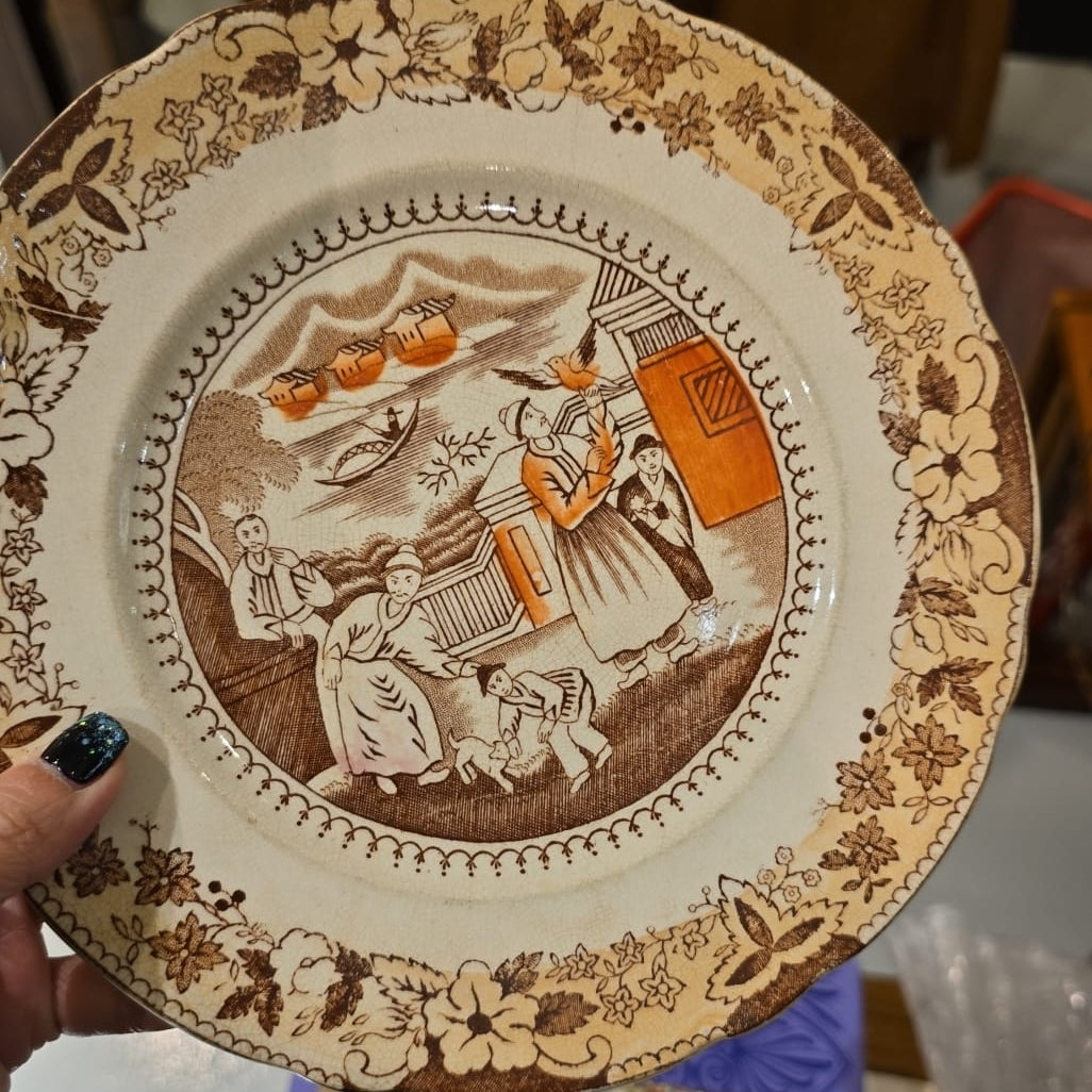 19th century transferware plate