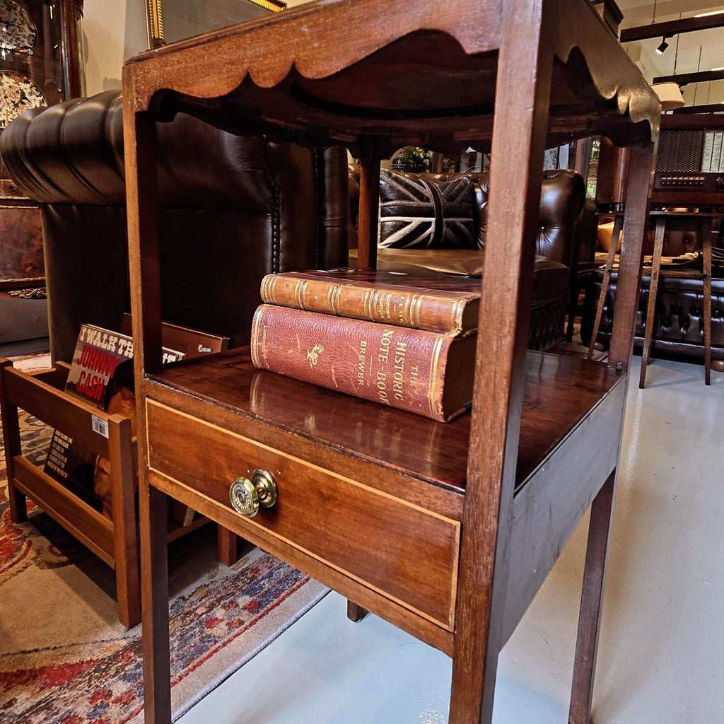 Victorian Two Tier Mahogany Side Table with Drawer