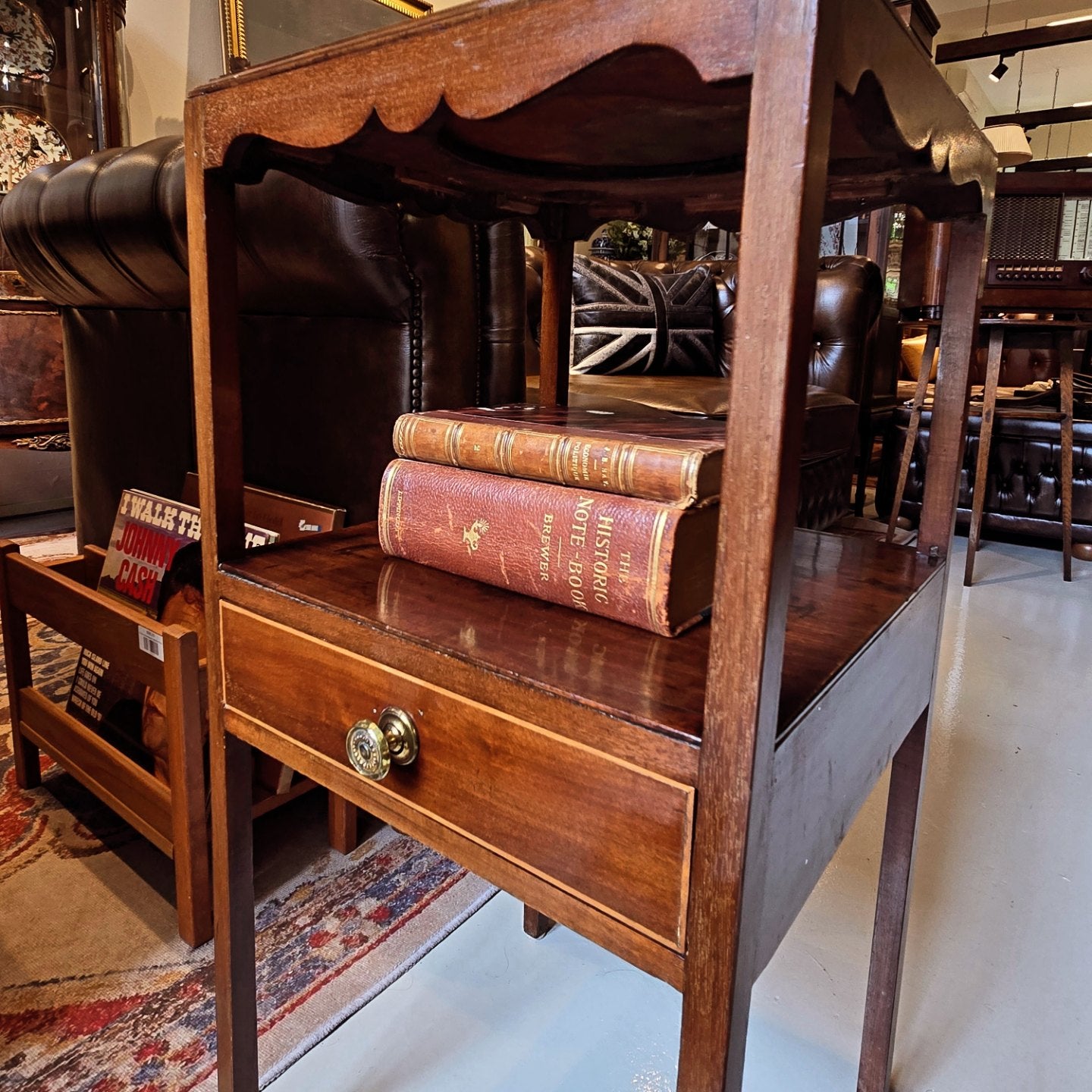 Victorian Two Tier Mahogany Side Table with Drawer