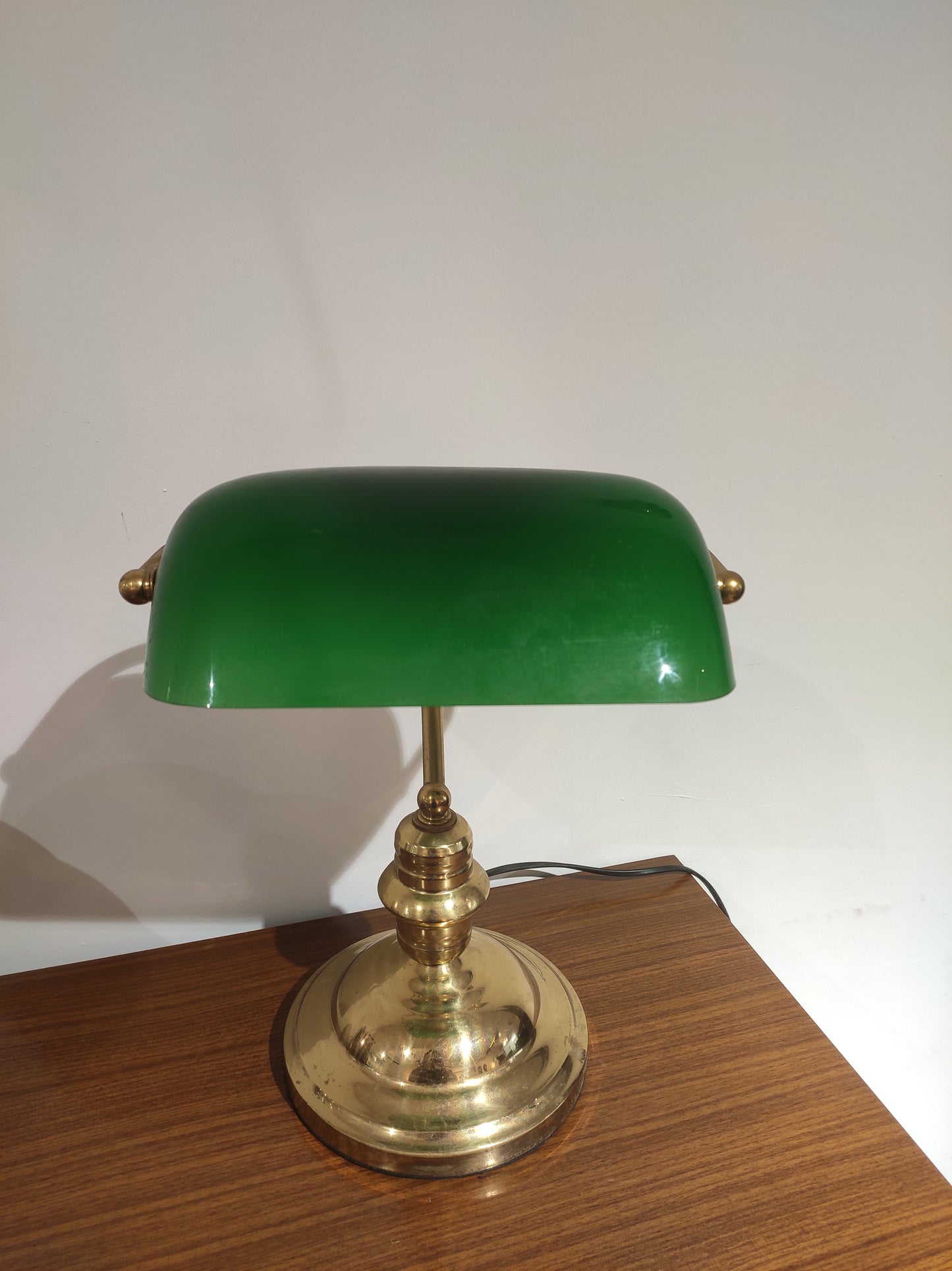 Vintage Banker lamp with curved stand