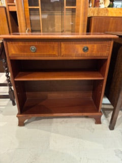 Mahogany two drawer hall table / book case