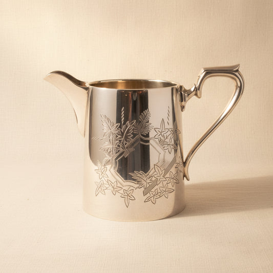 J.H. Potter Sheffield Silver Plated Milk Jug – Victorian Floral Charm