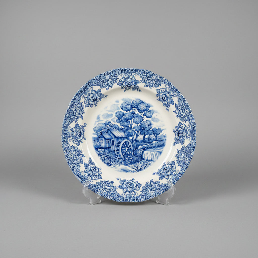 Johnson & Brothers England Olde Mill Blue and White Scenic Plate (30cm)