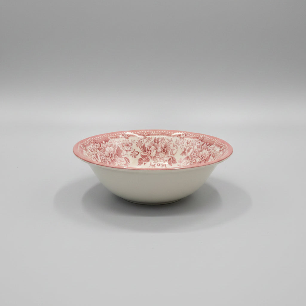 Karaca Vintage Pink & Cream Floral Toile Ceramic Deep Bowl