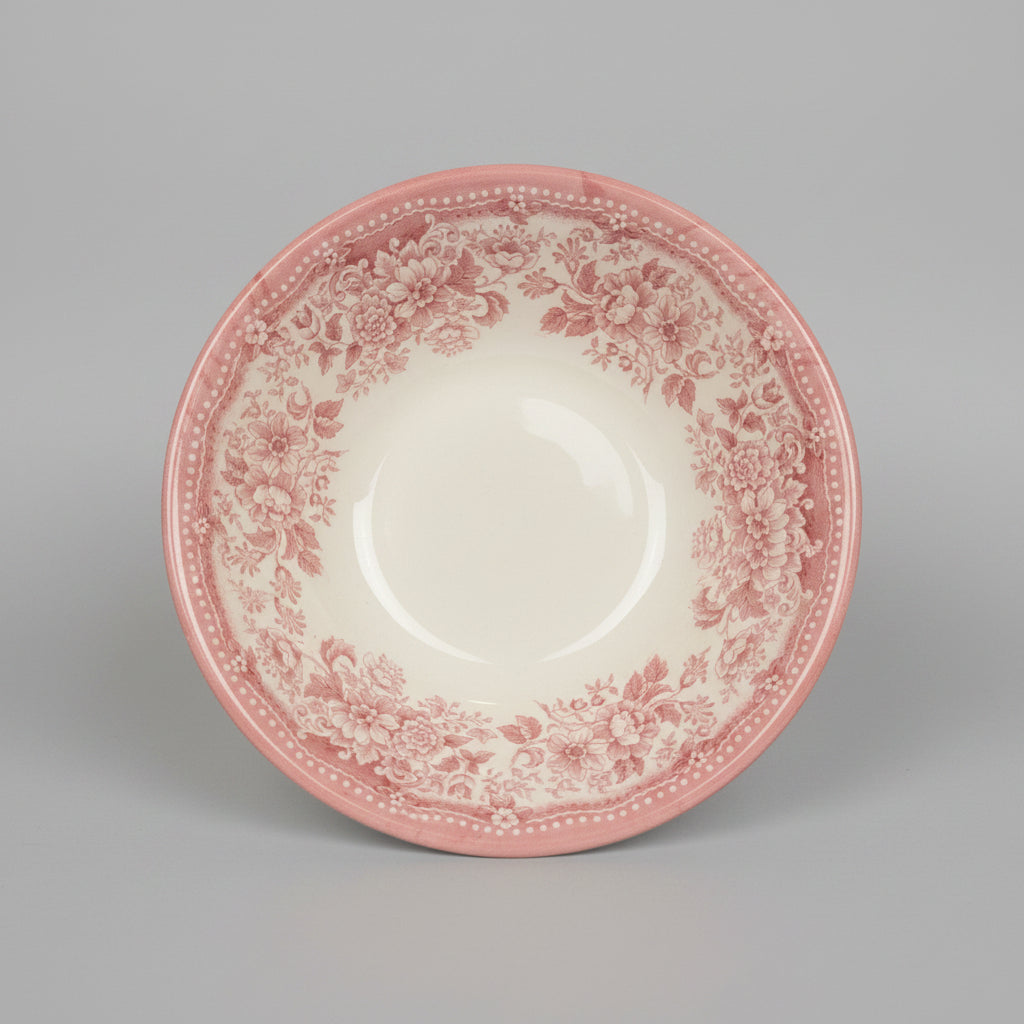 Karaca Vintage Pink & Cream Floral Toile Ceramic Deep Bowl (16cm)