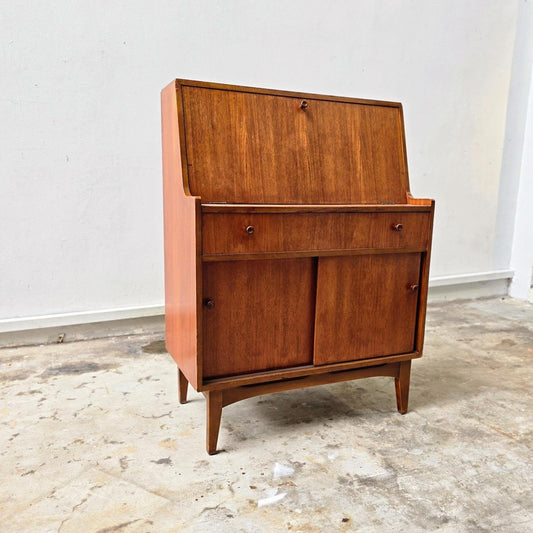 Mid-century amber teak secretary