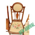 VICTORIAN INLAID BEDROOM CHAIRS WITH WOOLWORK SEATS