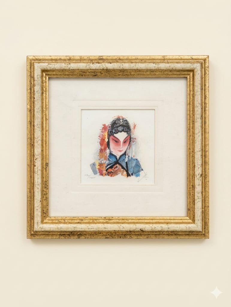 Original Water Colour Painting by William L Wyllie - Chinese Opera Singer