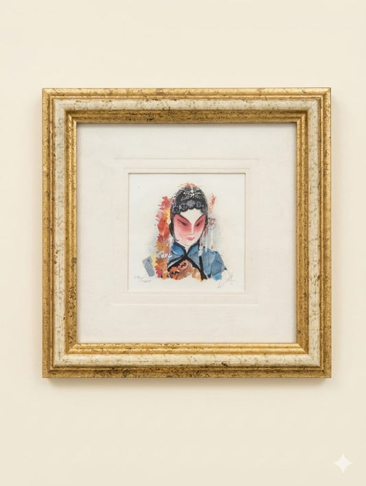 Original Water Colour Painting by William L Wyllie - Chinese Opera Singer
