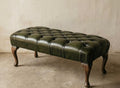 Chesterfield Pimlico Leather Bench - Oxford Green