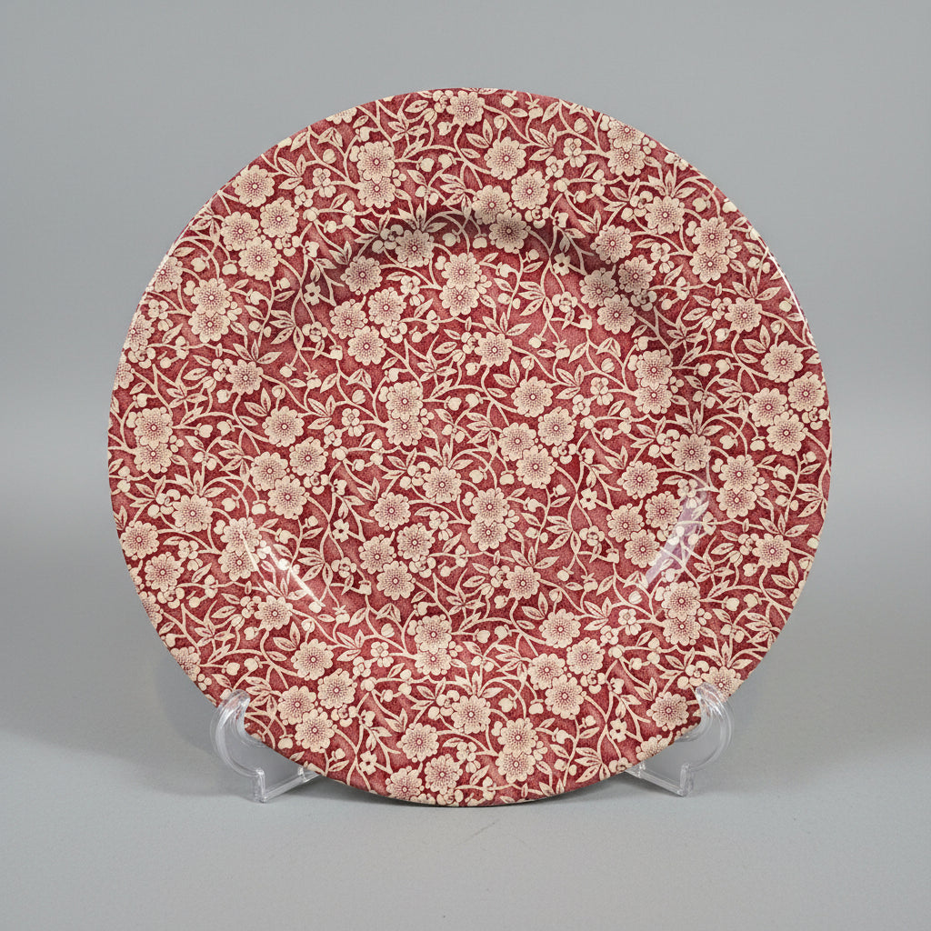 Queen's Est 1795 Burgundy Pink Calico Floral Chintz Plate (27cm)